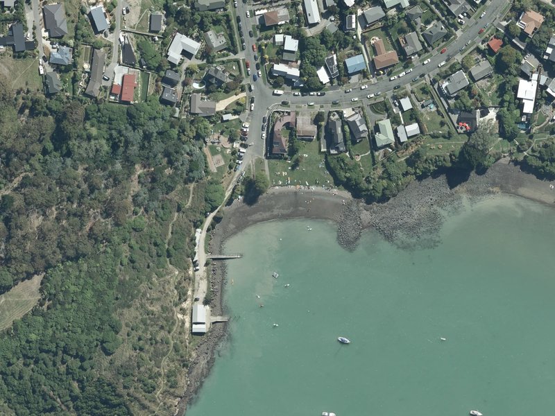aerial view of Cass Bay and the ground around it