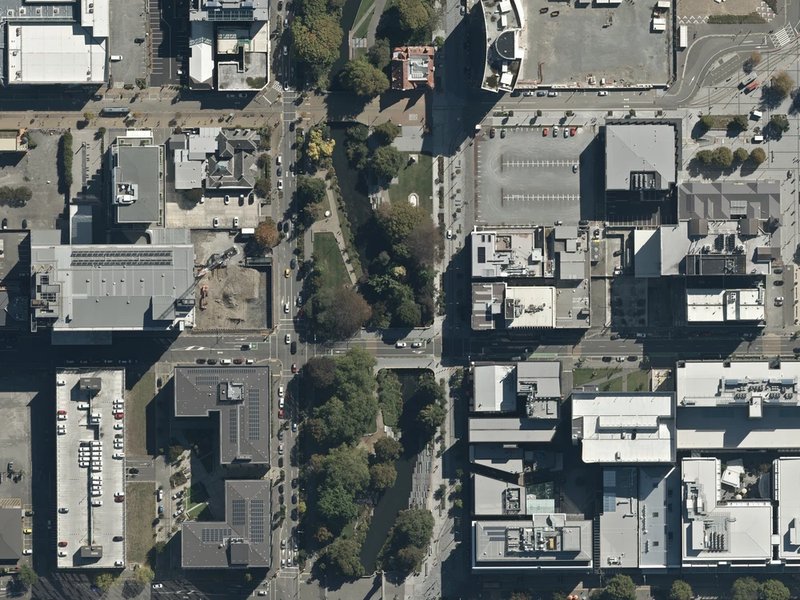 aerial view of Mill Island and the ground around it