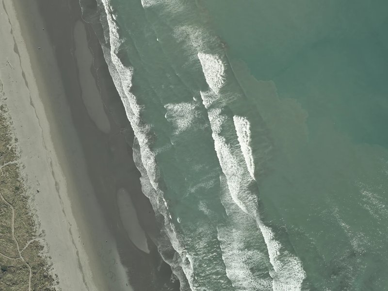 aerial view of New Brighton Beach and the ground around it