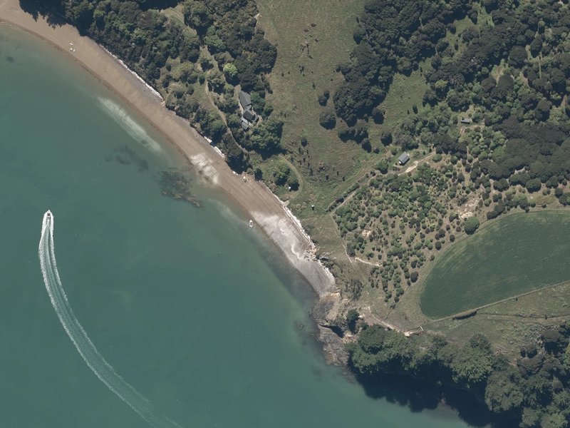 aerial view of Sandy Bay and the ground around it