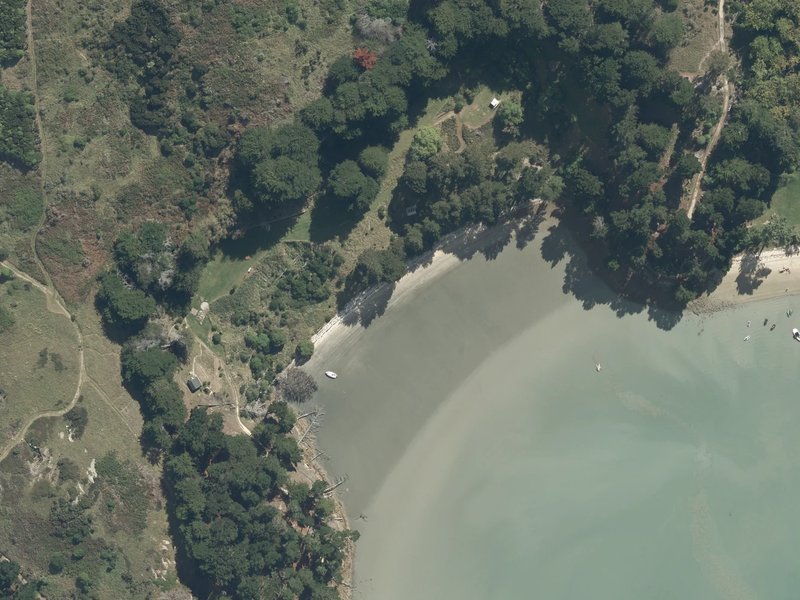 aerial view of Skiers Beach and the ground around it