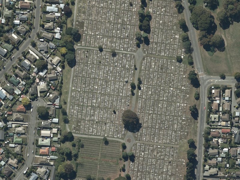aerial view of Bromley Cemetery and the ground around it