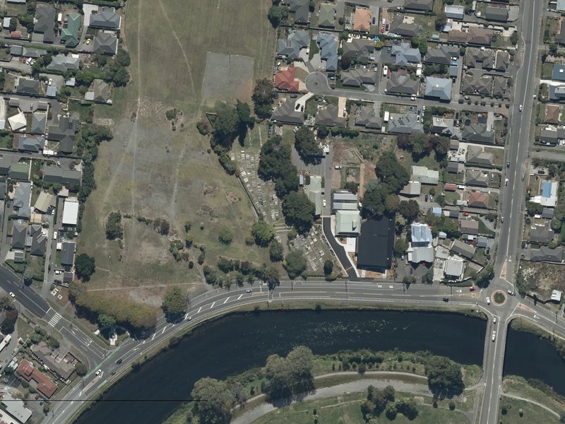 aerial view of Burwood Anglican Cemetery and the ground around it