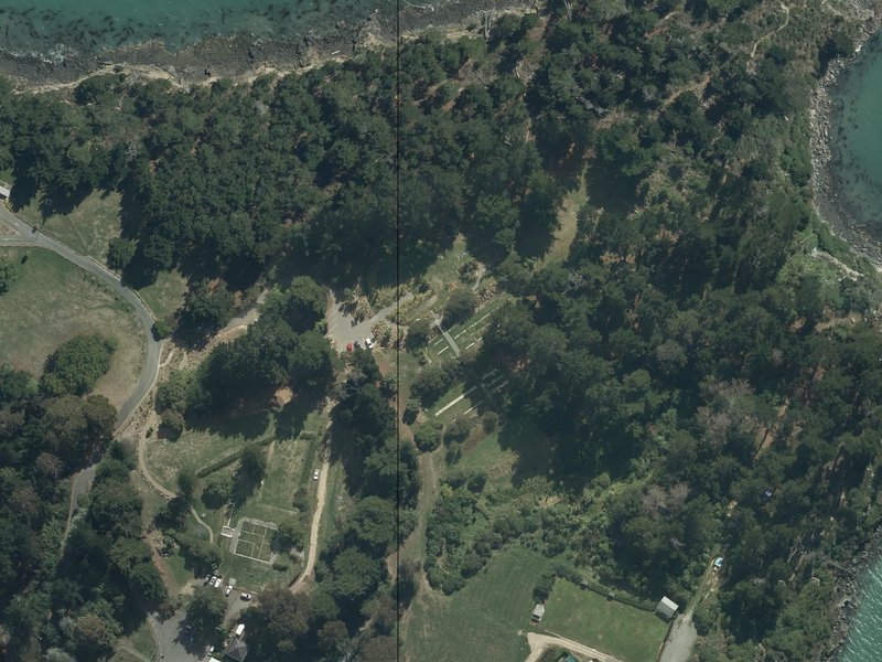 aerial view of Diamond Harbour Cemetery and the ground around it