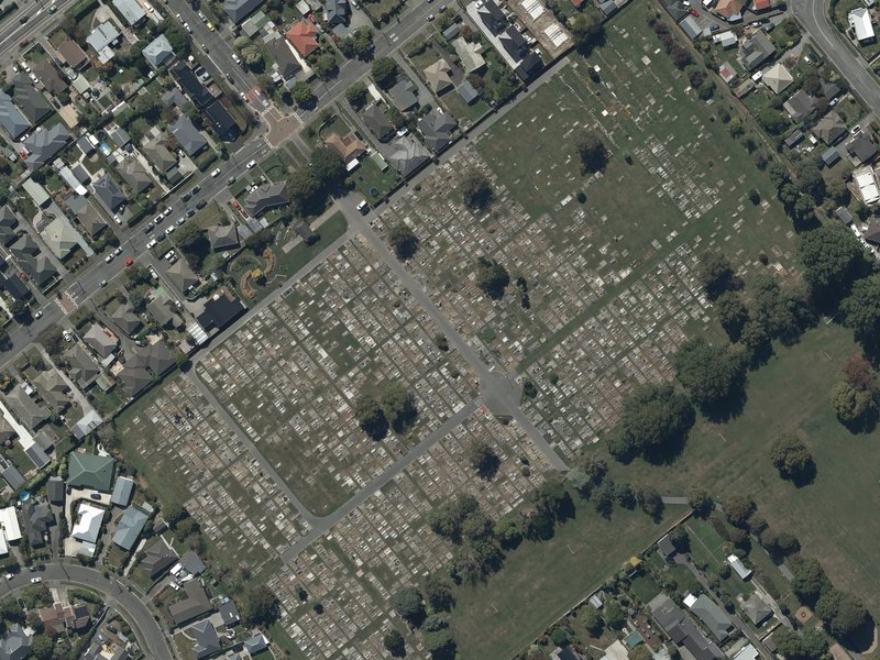 aerial view of Sydenham Cemetery and the ground around it