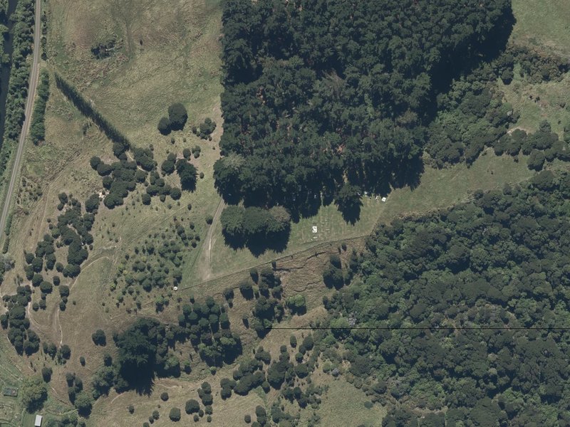aerial view of Wairewa Urupā and the ground around it