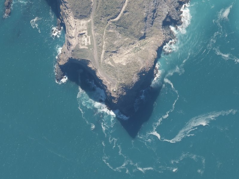 aerial view of Akaroa Head and the ground around it