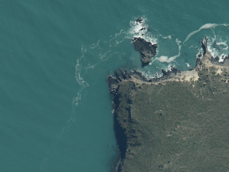 aerial view of Baleine Point and the ground around it
