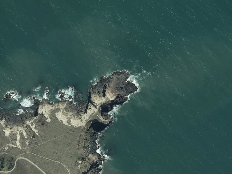 aerial view of Black Rock Point and the ground around it