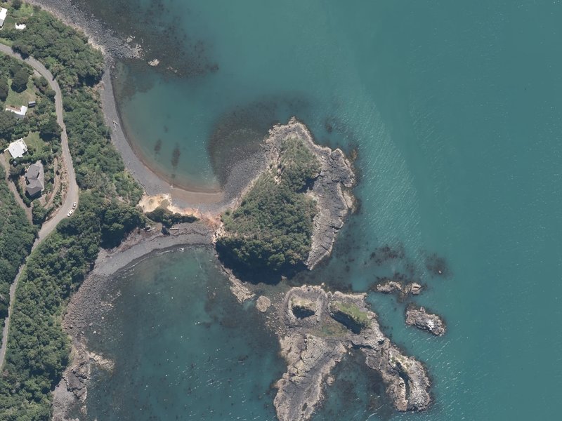 aerial view of Cape Three Points and the ground around it