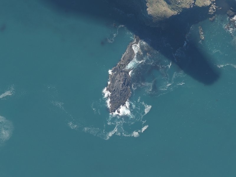 aerial view of Dan Rogers Bluff and the ground around it