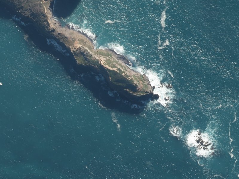 aerial view of Goat Point and the ground around it