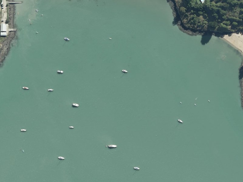 aerial view of Motukauatirahi / Cass Bay and the ground around it