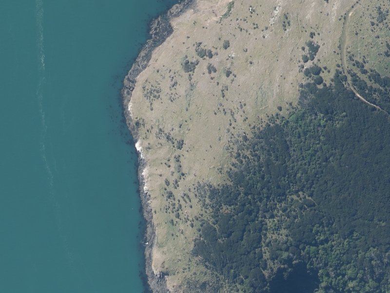 aerial view of Nine Fathom Point and the ground around it
