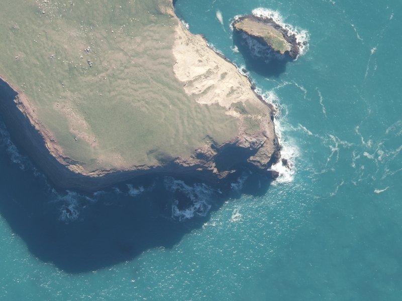 aerial view of Redcliffe Point and the ground around it