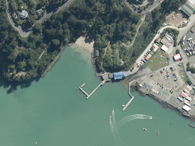 aerial view of Tāpoa / Erskine Point and the ground around it
