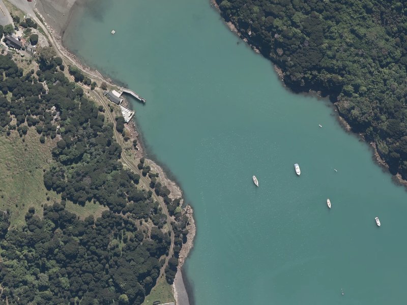 aerial view of Tikao Bay and the ground around it