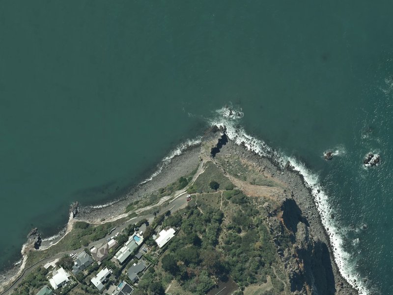 aerial view of Whitewash Head and the ground around it