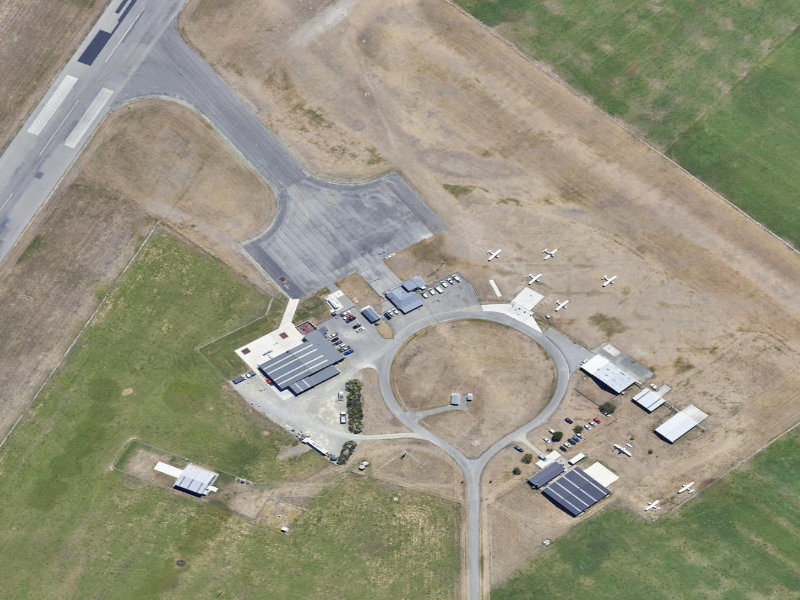 aerial view of Oamaru Airport and the ground around it