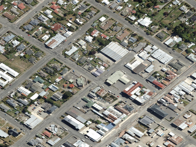 aerial view of Waimate Art Society and the ground around it