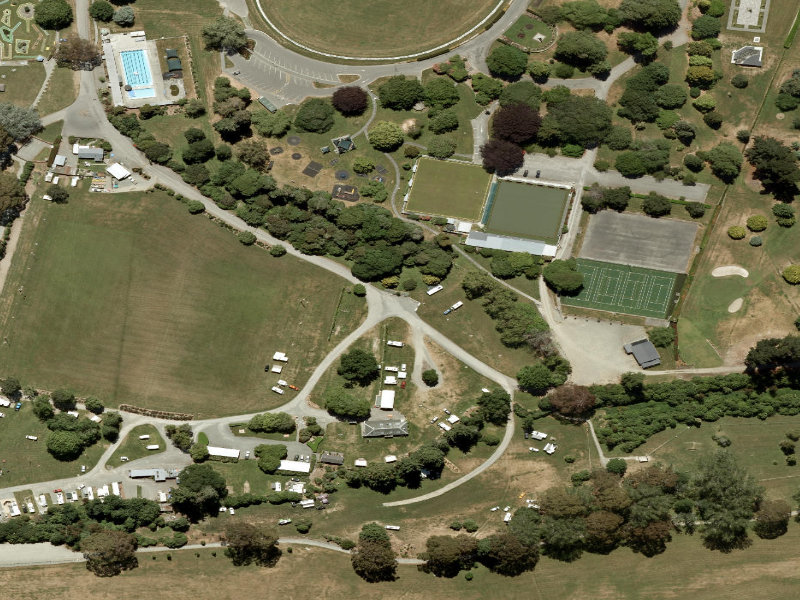 aerial view of Temuka Holiday Park Camper Sewage Disposal Station and the ground around it