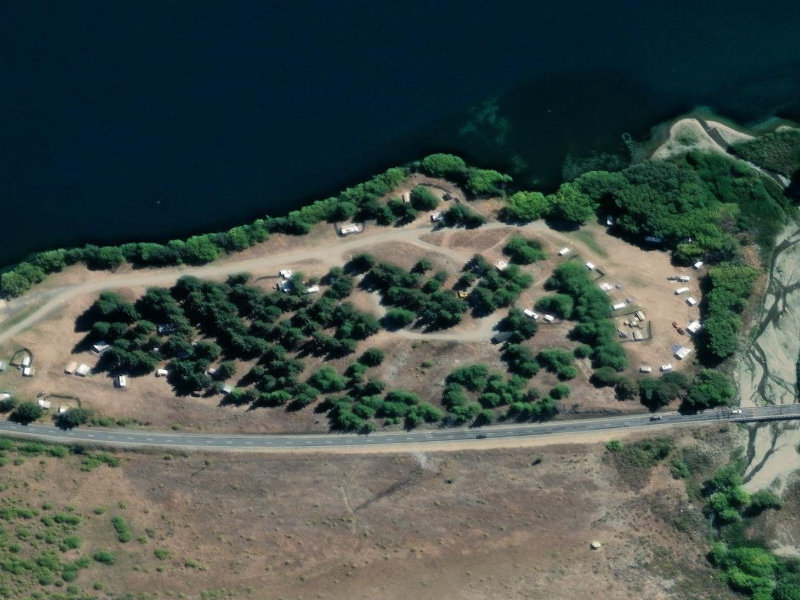 aerial view of Parsons Rock and the ground around it