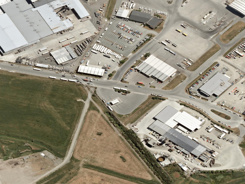 aerial view of Sheffield Street Motorhome Waste Station and the ground around it