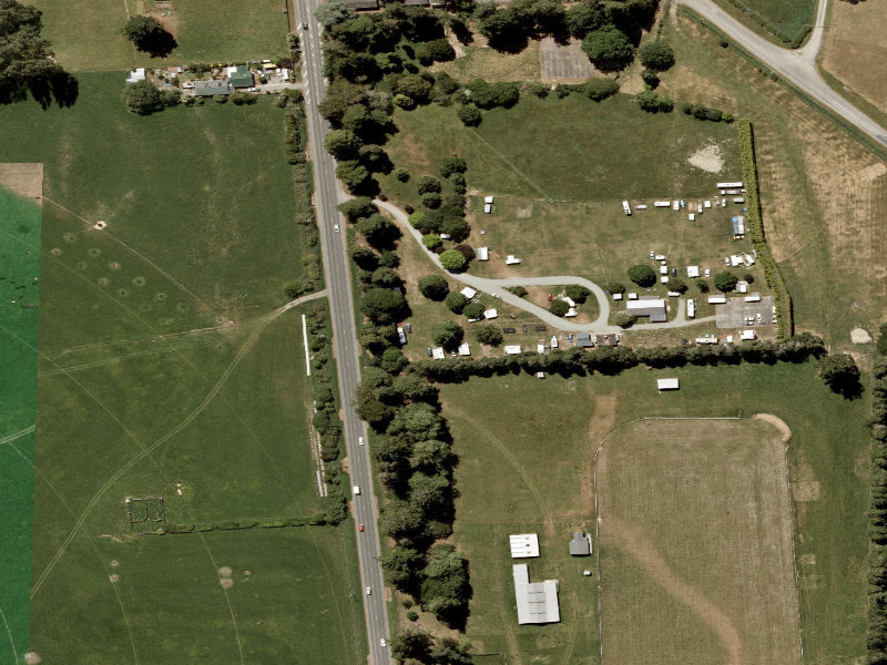 aerial view of Winchester Camping Ground and the ground around it