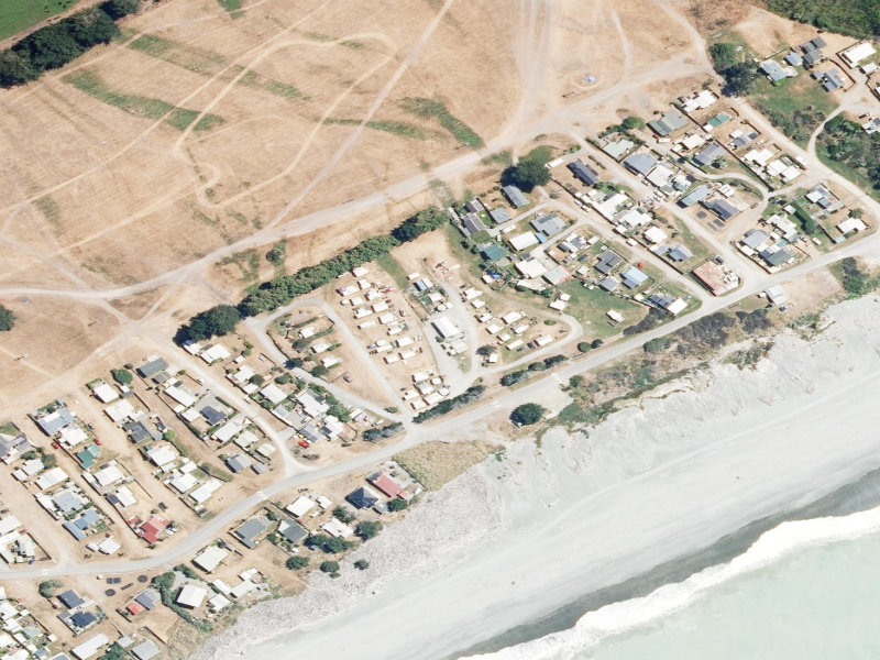 aerial view of Rangitata Reserve Motor Camp and the ground around it
