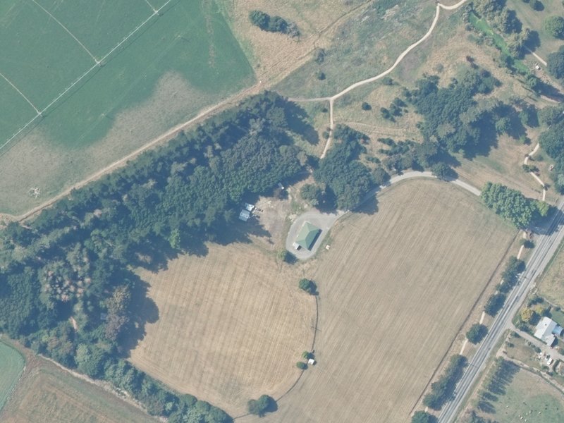 aerial view of Culverden Domain Camping Ground and the ground around it