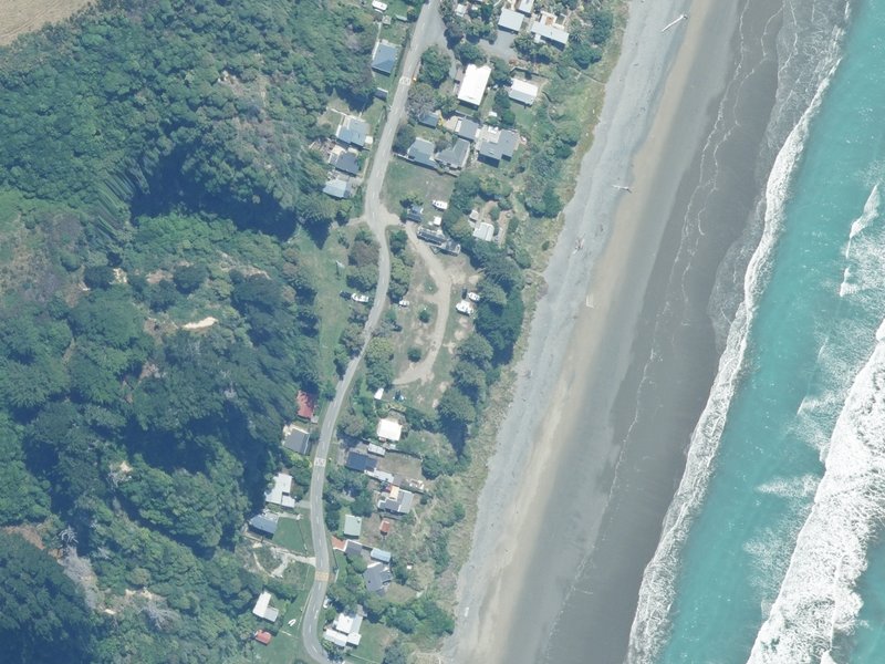 aerial view of Gore Bay Camping Ground and the ground around it