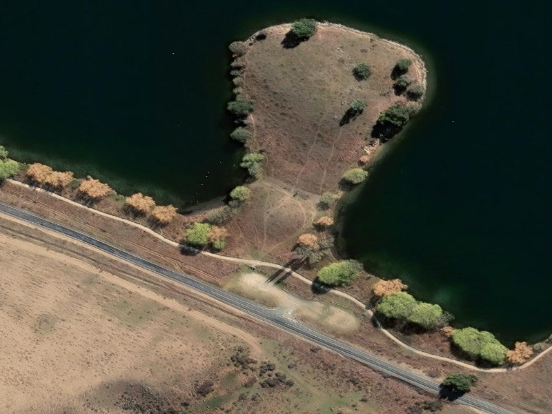 aerial view of Pumpkin Reserve and the ground around it