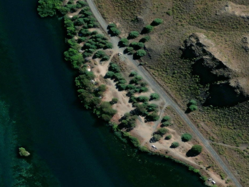 aerial view of , and the ground around it