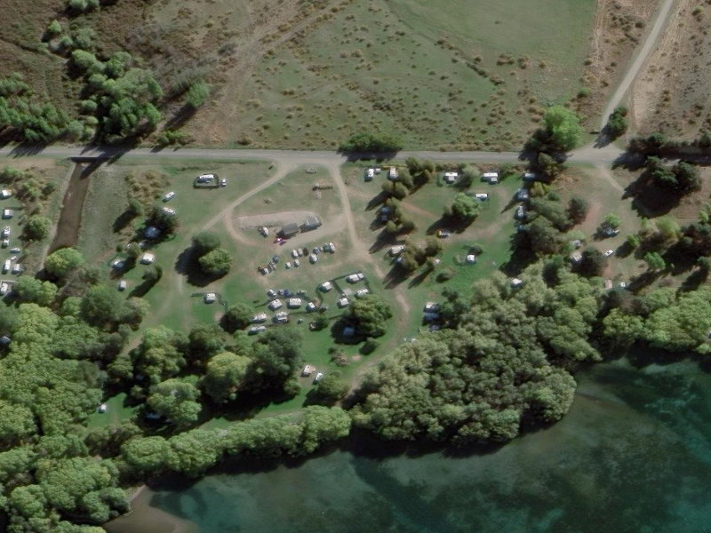 aerial view of Waitangi East and the ground around it
