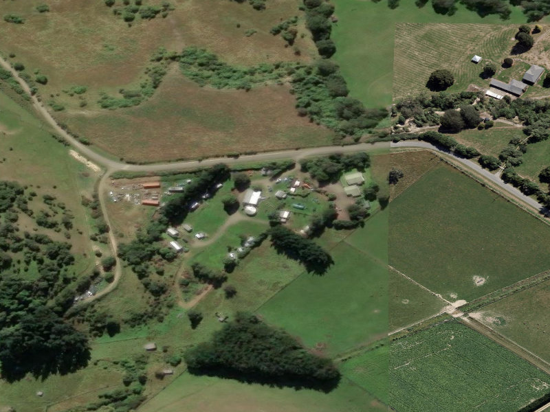 aerial view of , 677 Upper Mill Road, Waimate and the ground around it