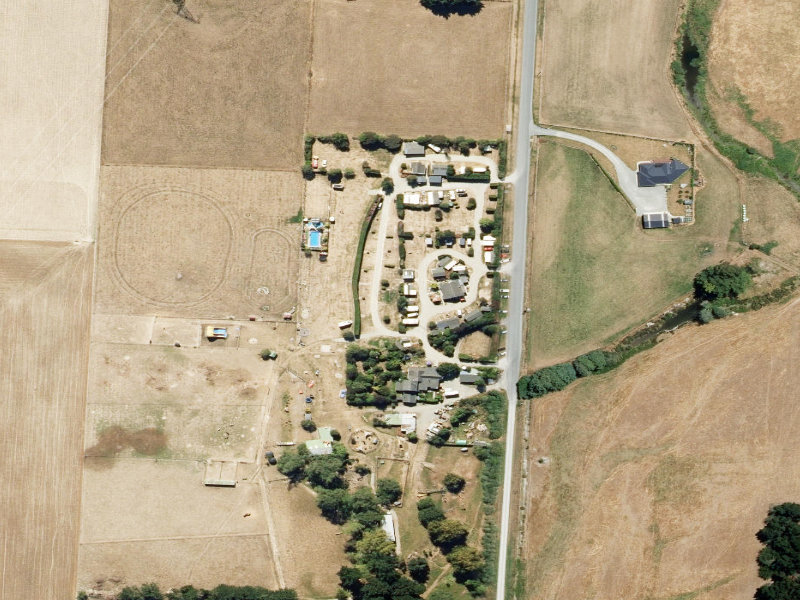 aerial view of Farmyard Holiday Park and the ground around it