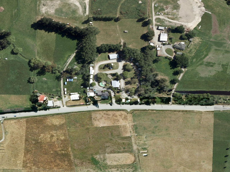 aerial view of Glenmark Motor Camp and the ground around it