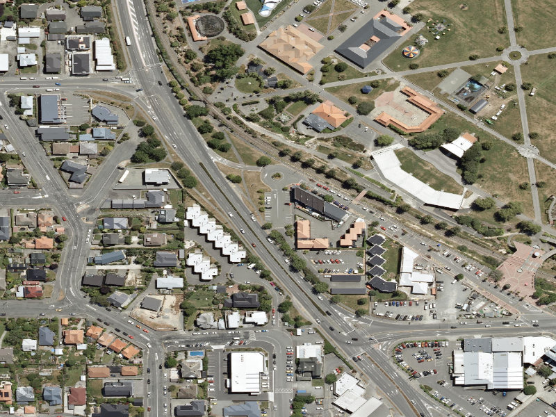 aerial view of The Bay Hill Carpark and the ground around it
