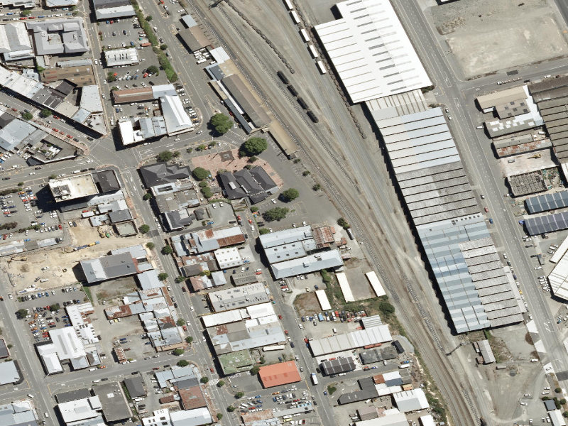 aerial view of Landing Services Carpark and the ground around it
