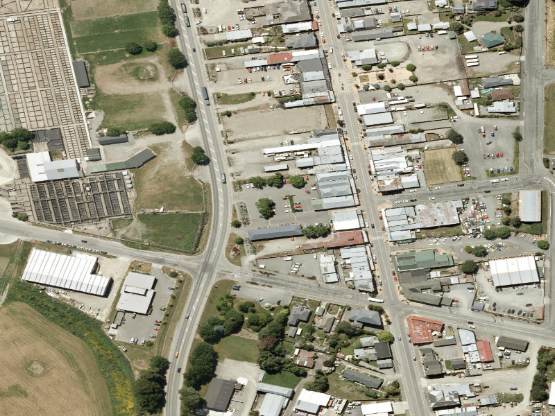 aerial view of Vine Street Carpark and the ground around it