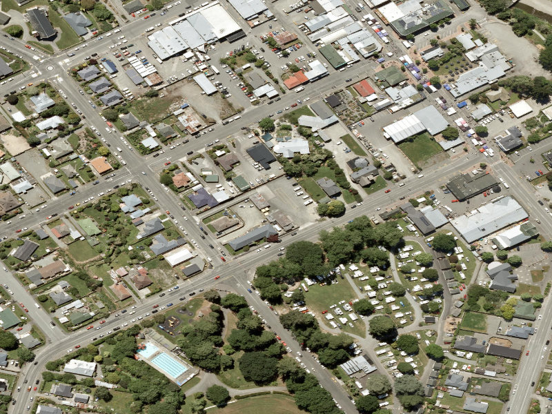 aerial view of Cox Street Carpark and the ground around it
