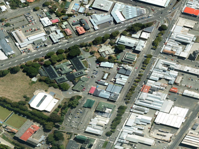 aerial view of Steward Street and the ground around it