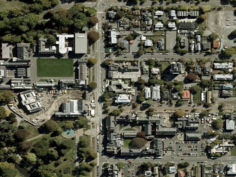 aerial view of Rolleston Avenue and the ground around it