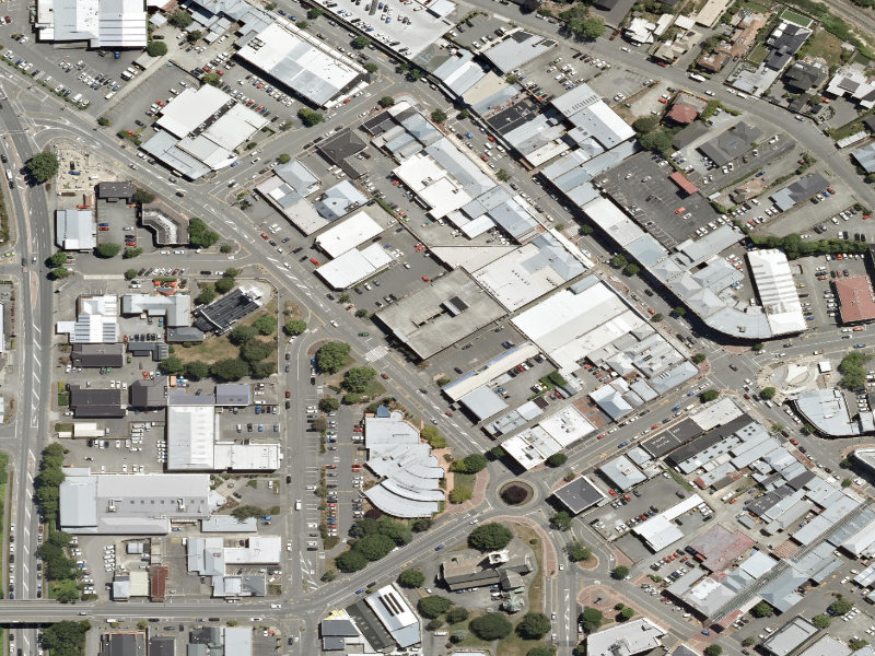aerial view of Farmers Parking Building and the ground around it