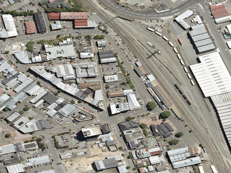 aerial view of Cains Terrace Carpark and the ground around it