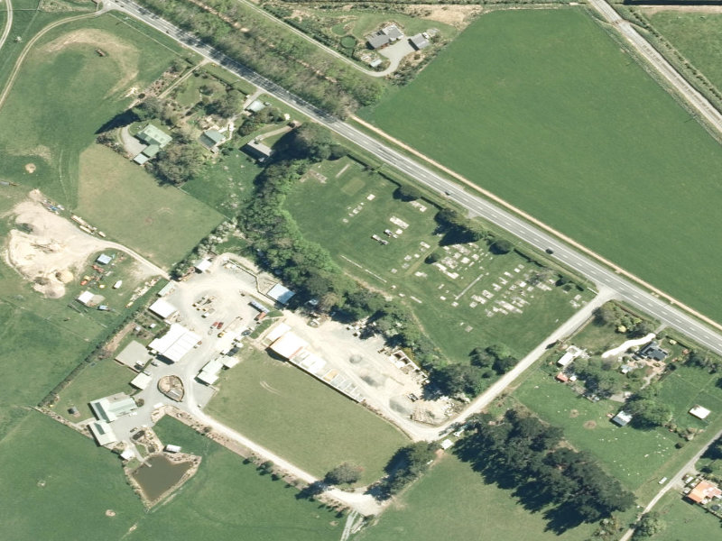 aerial view of Kowai Pass Cemetery and the ground around it