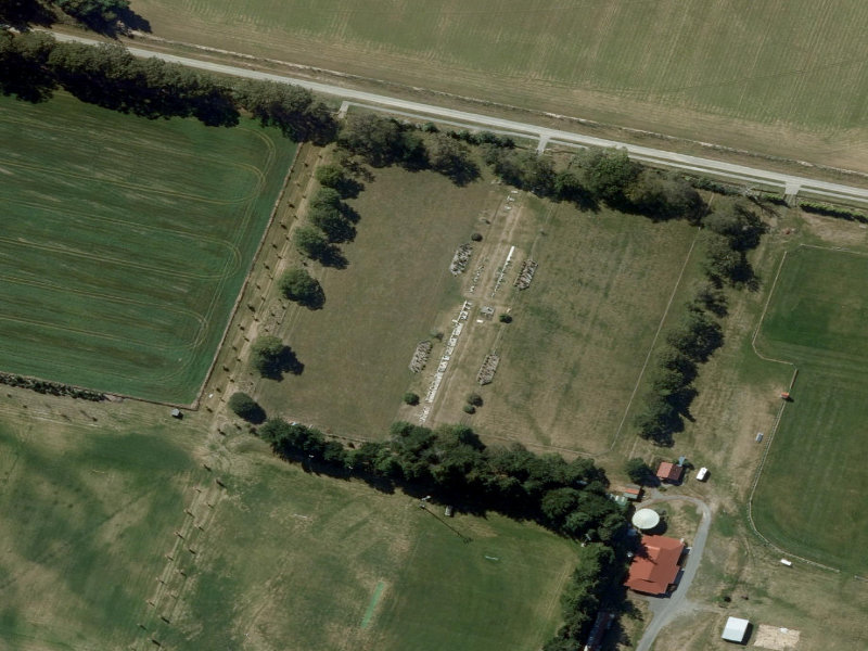 aerial view of Kirwee Cemetery and the ground around it