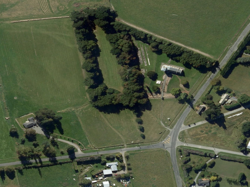 aerial view of Hororata Public Cemetery and the ground around it