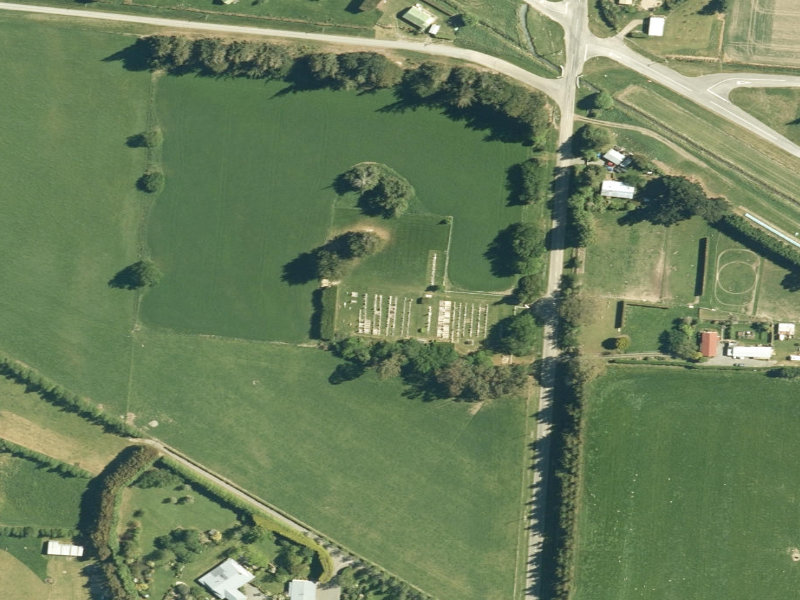 aerial view of Kimberley Cemetery and the ground around it