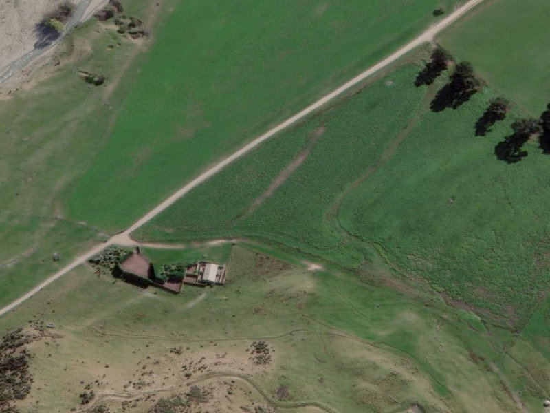 aerial view of Awakino Valley Cemetery and the ground around it